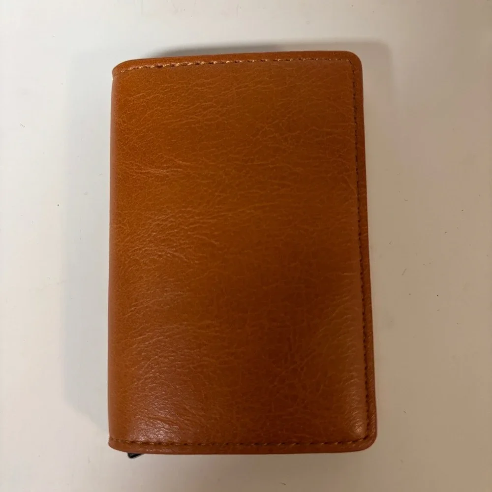SIMPL Toggl Brown Leather Pop Up Card Holder Minimalist Wallet
